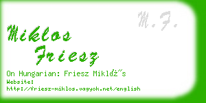 miklos friesz business card